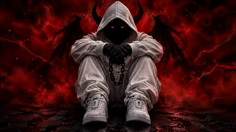 Hooded Figure With Red Eyes