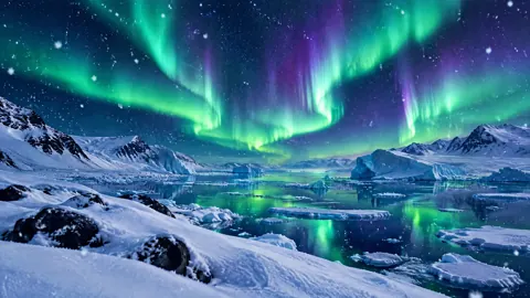 Aurora Over Arctic Lagoon