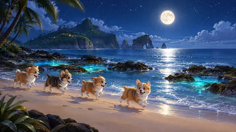 Corgi Puppies by Tide Pools