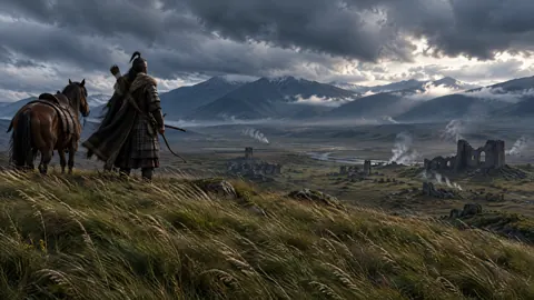 Steppe Ranger Over Ruins