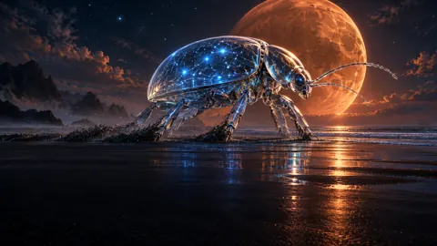 Glass Beetle Under Copper Moon