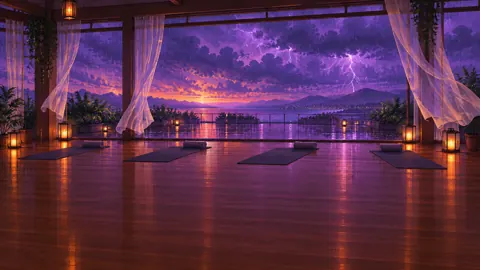 Rooftop Yoga Studio Thunderstorm