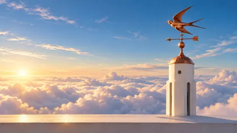 Copper Swallow Above Clouds