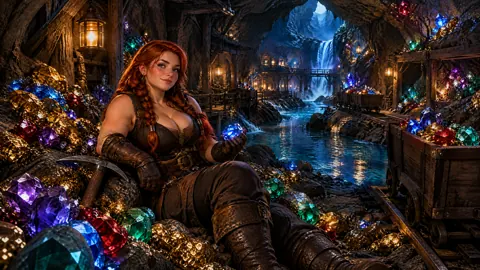 Dwarf Woman With Blue Gem