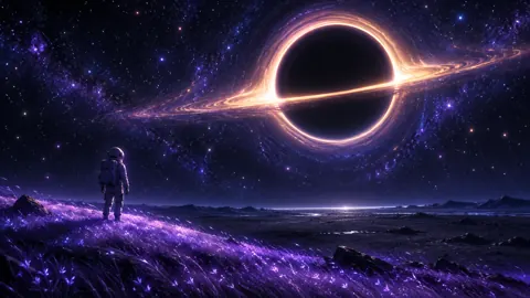 Astronaut Facing Black Hole