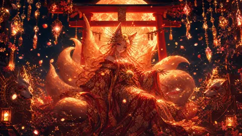 Nine-Tailed Fox Under Torii