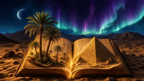 Egyptian Pyramids From Open Book