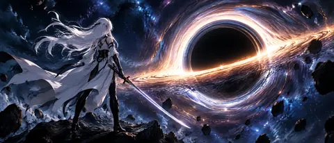 White-Haired Swordswoman by Black Hole