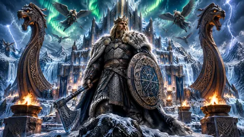 Viking King Before Icy Palace