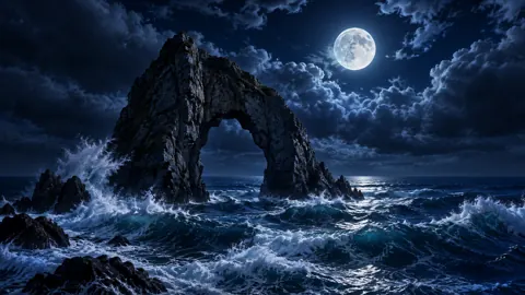 Moonlit Stone Arch