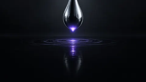 Silver Droplet Over Black Pool