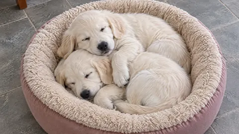 Sleeping Golden Retriever Puppies