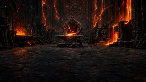 Blacksmith Forging Lava Blade