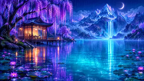 Neon Lakeside Tea Pavilion