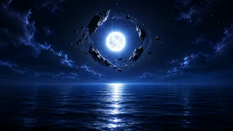 White Star Over Midnight Ocean