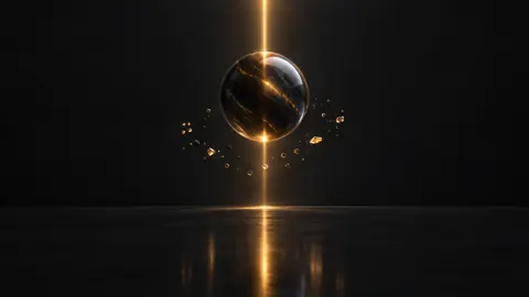 Onyx Sphere With Golden Beam
