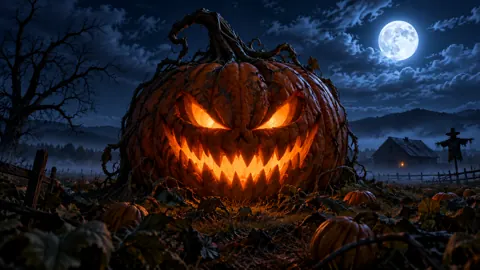Giant Jack-o'-Lantern Pumpkin Field