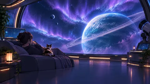 Stargazer and Calico in Observatory