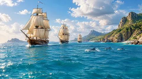 Sailing Ships and Dolphins