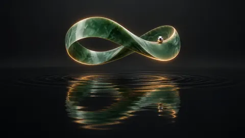 Jade Möbius Ribbon Over Pool