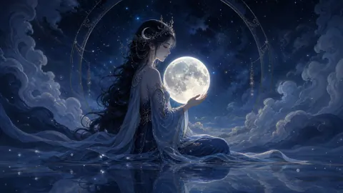 Moon Guardian Holding Full Moon