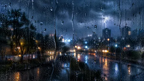 Rainy Window City Lights