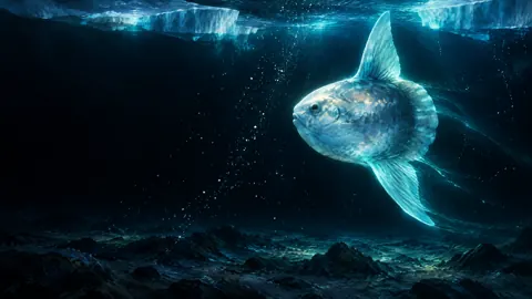 Glowing Moonfish Beneath Ice Shelves