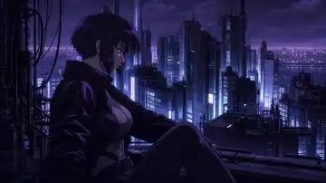 Violet Neon Vigil live wallpaper