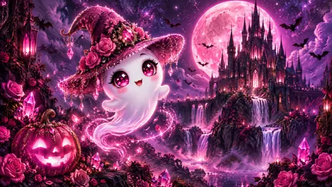 Pink Witch Ghost Castle