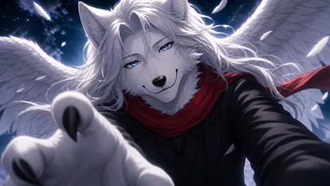 White Wolf With Angel Wings