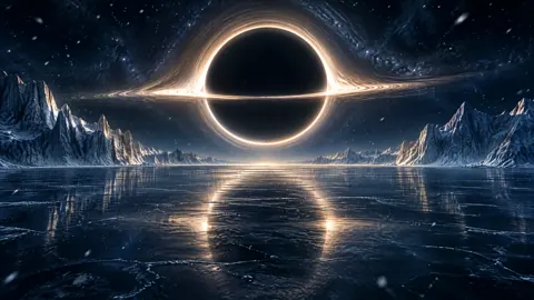 Black Hole Over Frozen Ocean