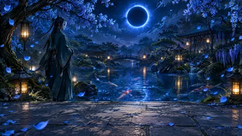 Masked Wanderer by Koi Pond