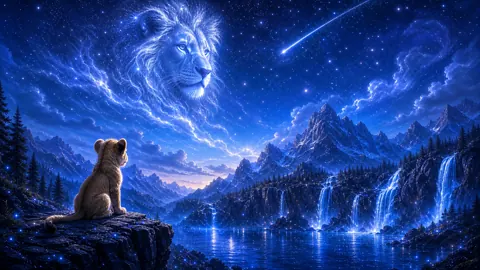 Lion Cub Beneath Celestial Lion