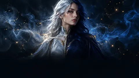 Silver Blue Haired Woman