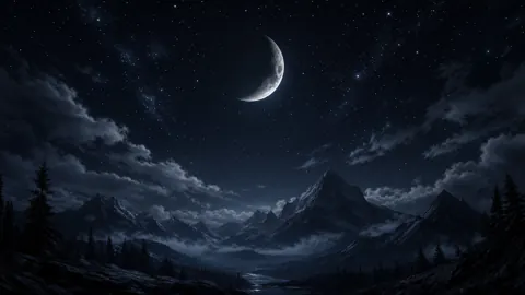 Moonlit Alpine Serenity live wallpaper