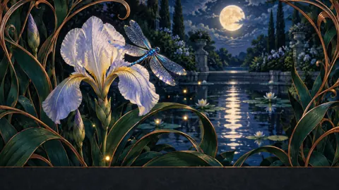 Sapphire Dragonfly on Iris