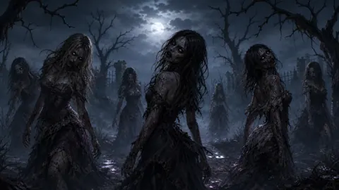 Moonlit Graveyard Apparitions live wallpaper