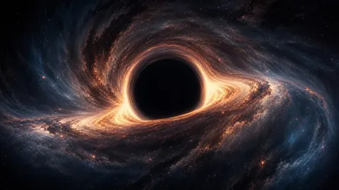 Black Hole With Orange Disk