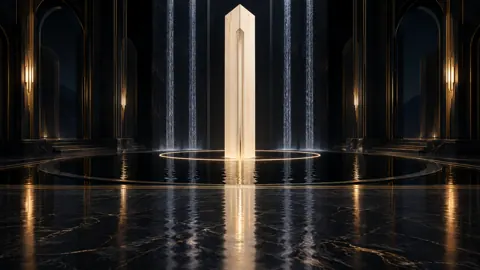 Ivory Monolith in Art Deco Hall
