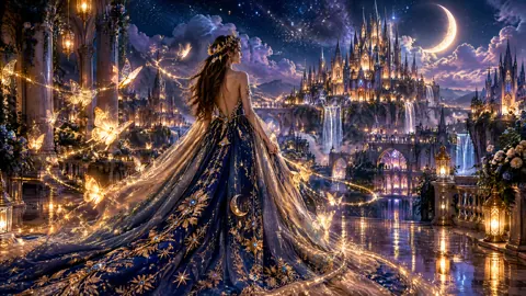 Celestial Princess Over Gothic City