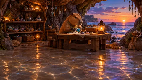 Capybara Polishing Sea Stones