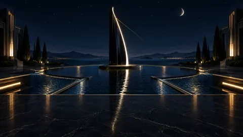 Black Glass Sundial Plaza