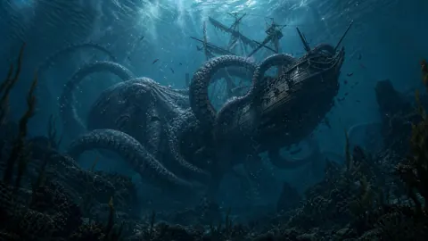 Kraken Attacking Pirate Ship