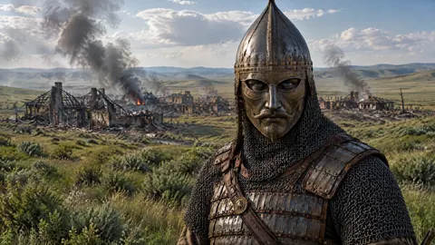 Cuman Warrior Above Ruined Village