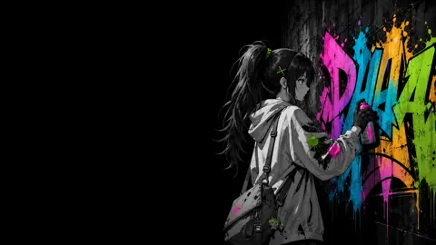 Anime Girl Painting Soul Graffiti