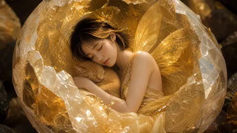 Sleeping Fairy in Golden Egg