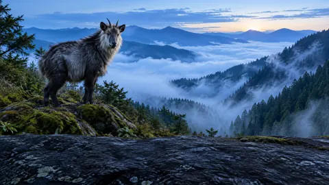 Japanese Serow on Mossy Ridge