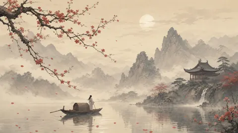 Plum Blossoms by Moonlit River