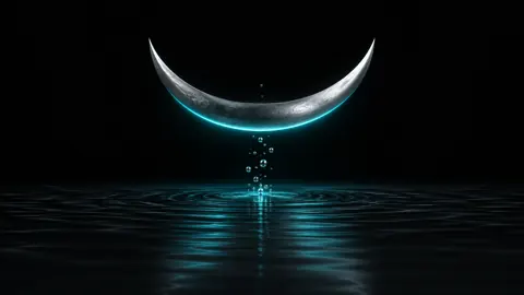 Silver Crescent Above Pool