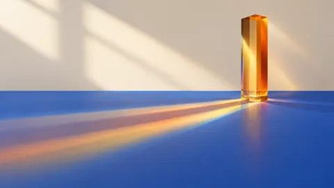 Amber Prism on Blue Platform